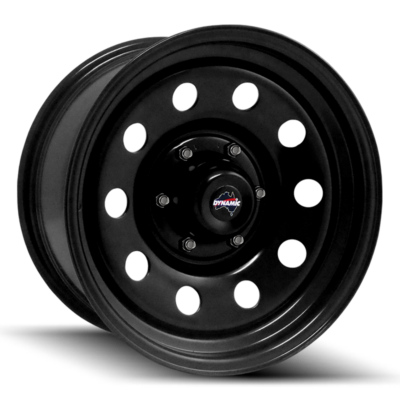 Dynamic Steel Wheels Round Satin Black 25 Angle